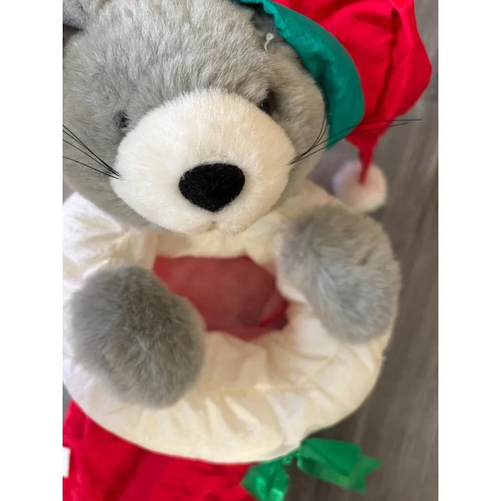 Vtg‎ 1992 Good Stuff Nylon Parachute  Bear Christmas Stocking